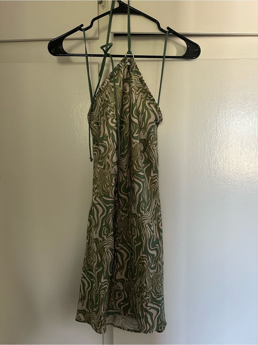 Bec & Bridge Green and Cream Marble Halter Mini Dress - Picture 7 of 10